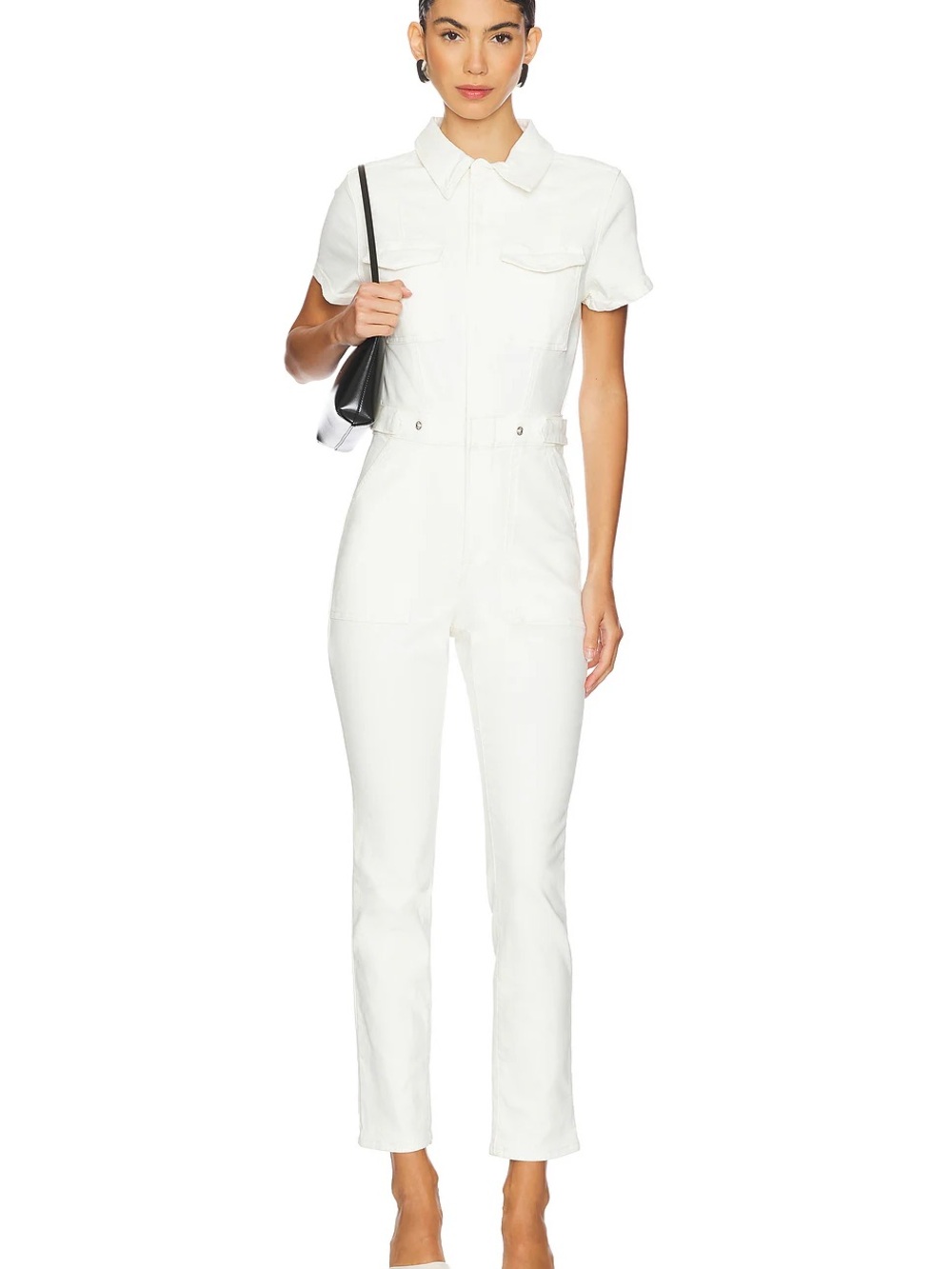 Good American Short-Sleeve Utility Jumpsuit